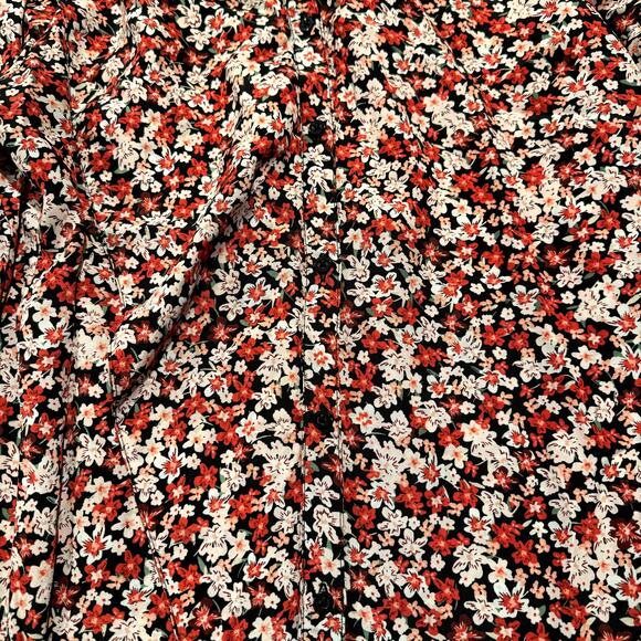 Lauren Ralph Lauren Top Boho Cottage Romantic Feminine Button Up Floral Red XL - Picture 4 of 7